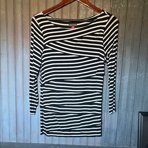 Vince Camuto Black and White Striped Blouse